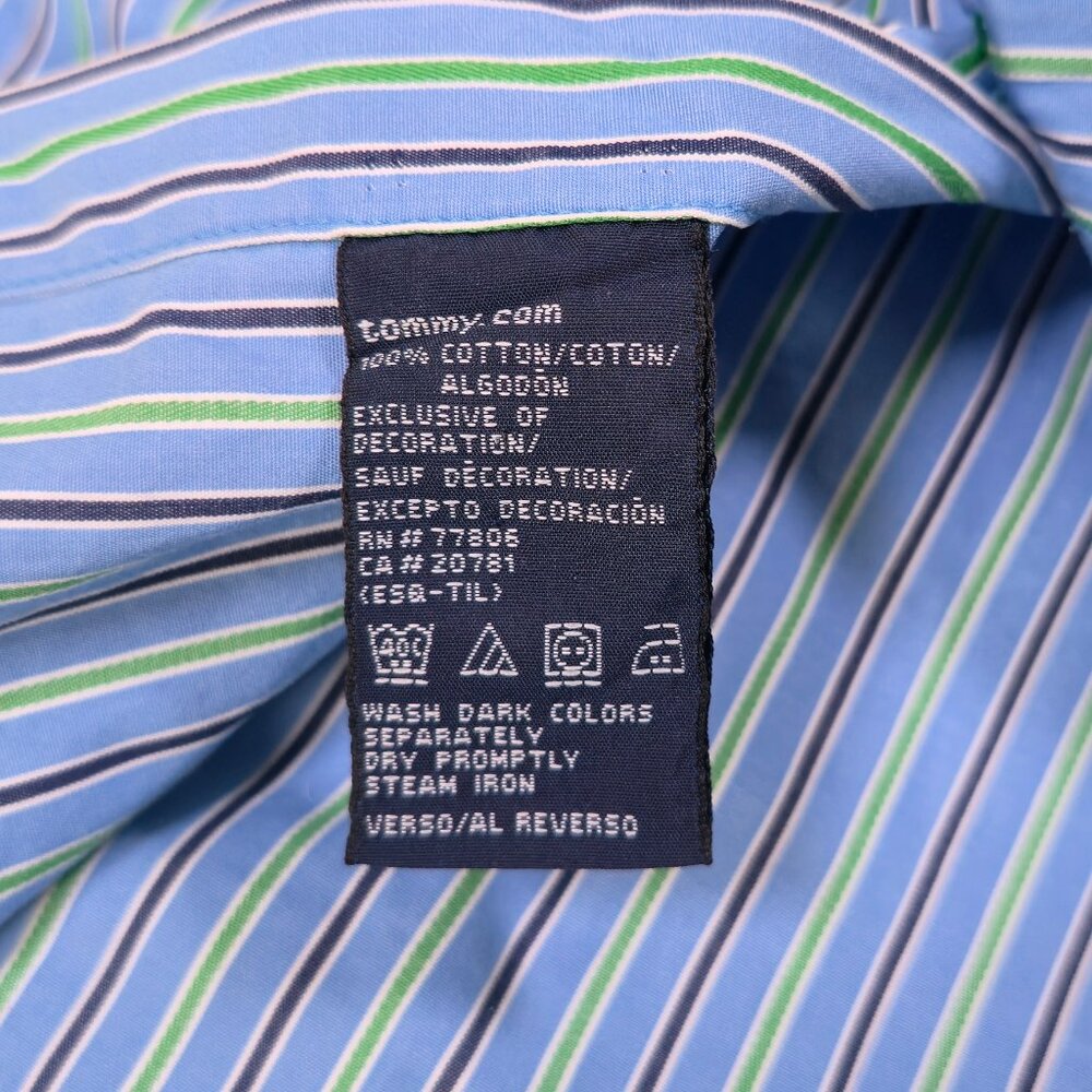 Tommy Hilfiger Men's Striped‎ Long-sleeved Shirt In A Preppy Casual Style Size M - Picture 7 of 9